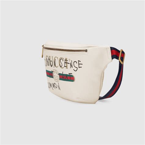 gucci common sense is not that common belt bag|gucci runway slogans.